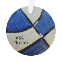 Ornamento acrílico personalizado de basquete