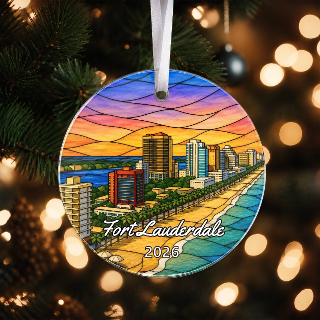 Ornamento Acrílico Personalizado de Fort Lauderdal (Criador carregado)