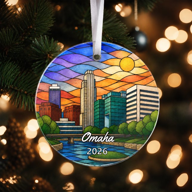 Ornamento Acrílico Personalizado de Omaha, Nebras  (Criador carregado)