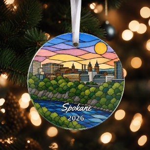Ornamento Acrílico Personalizado de Spokane, Lavag