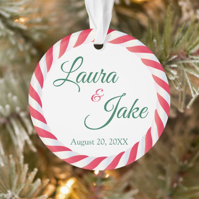 Ornamento Acritivo Casado no Primeiro Natal (Árvore)