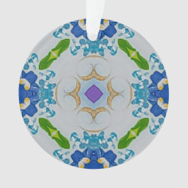 Ornamento Acritivo De Mosaico Floral Azul