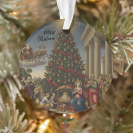 Ornamento Acrylic Nativity Santa Christmas Tree Ornament