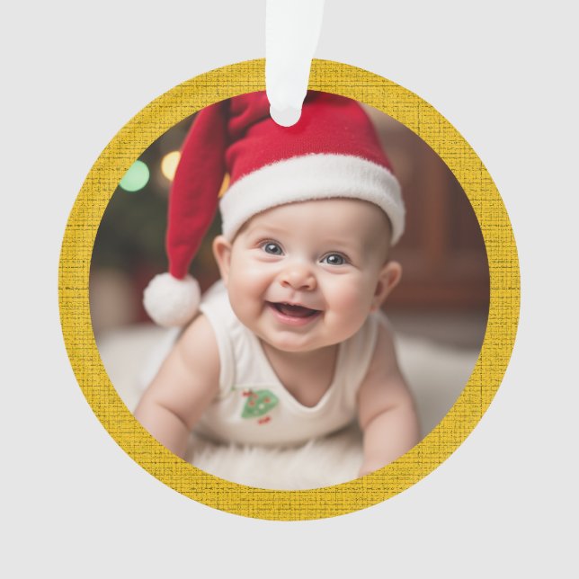Ornamento Acrylic personalizável do primeiro Natal do bebé (Frente)