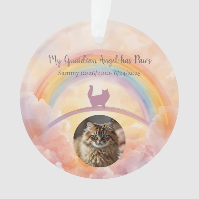 Ornamento Acrylic Pet Memorial Ornament – My Guardian Angel (Frente)
