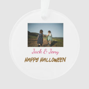 Ornamento adicionar nome foto texto Halloween crianças menin