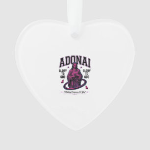 Ornamento Adonai Glória a Deus Desenho Vetorial Cristão Vint