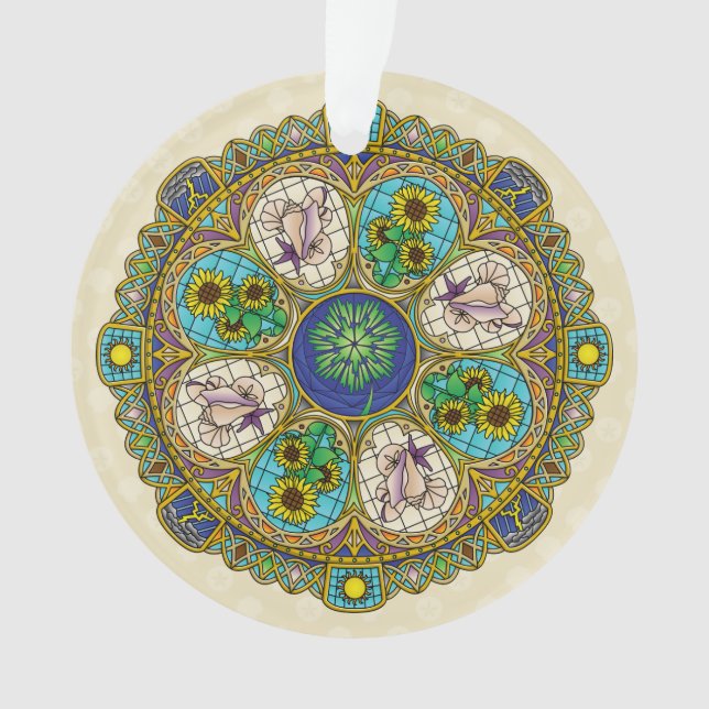 Ornamento Adorno de Acrílico Nouveau de Verão (Frente)