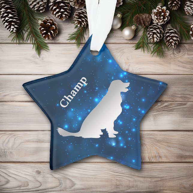 Ornamento Adorno Personalizado Cachorro Estrela Golden Retri (Criador carregado)