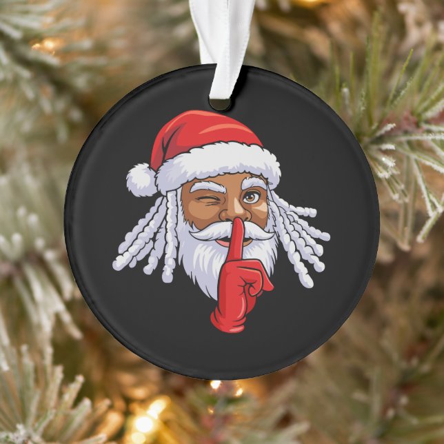 Ornamento African American Santa Claus Christmas Party Decor (Árvore)