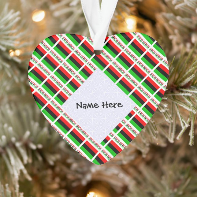 Ornamento Afro-Americano Bandeira da Diáspora Black Personal (Árvore)