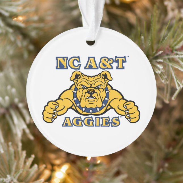 Ornamento Agências A&T NC | Aggie Bulldog (Árvore)