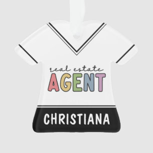 Ornamento Agente de Imóveis de Nome Personalizado Presente
