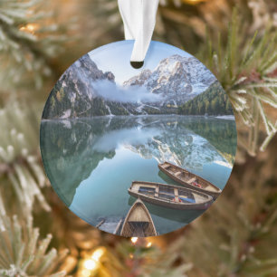 Ornamento Água Pragser Wildsee Dolomites Itália
