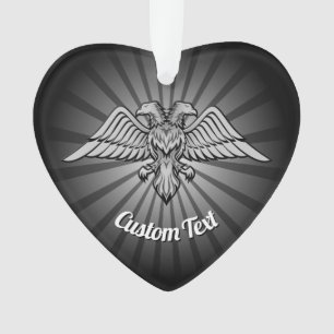 Ornamento Águia cinza com dois Nomes de Cabeça