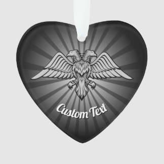 Ornamento Águia cinza com dois Nomes de Cabeça