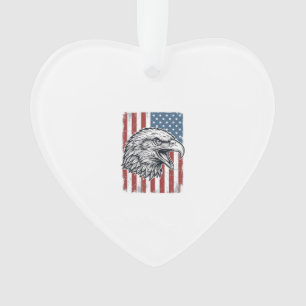 Ornamento Águia Patriótica Bandeira Americana Gravura Vintag