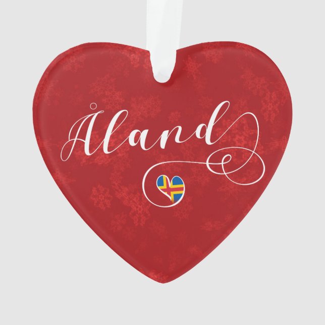 Ornamento Åland Heart Flag, Ilhas Aland, Finlândia (Verso)