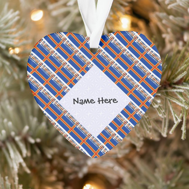 Ornamento Ålander Åland Islands Flag Personalizado (Árvore)