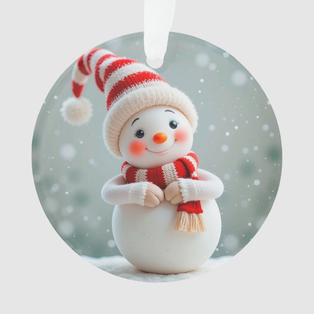 Ornamento ⛄ Alegria de Férias de Boneco de Neve em Casa 🎄 (Frente)