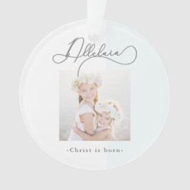 Ornamento Aleluia Cristo é Nascer Elegante Foto Natal