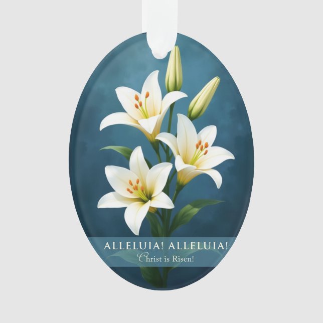 Ornamento Aleluia Cristo Ressuscitou Presente de Fé de Pásco (Frente)
