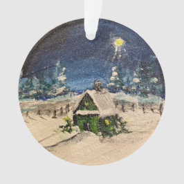 Ornamento Algodão Verde na Neve