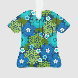 Ornamento Allana Garden Havaiana Camisa Floral Aloha - Azul
