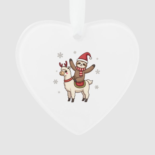 Ornamento Alpaca Sloth Christmas (1) (Frente)