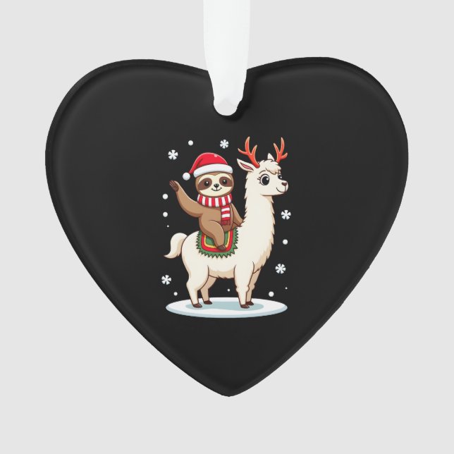 Ornamento Alpaca Sloth Christmas (3) (Frente)