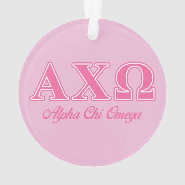 Ornamento Alphi Chi Omega Letras Rosa (Verso)