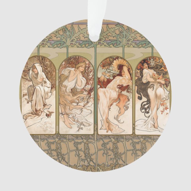 Ornamento Alphonse Mucha The Seasons 1897 Art Nouveau (Frente)