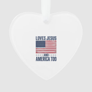 Ornamento Ama Jesus E a América Demais Camisa Cristã Patriót