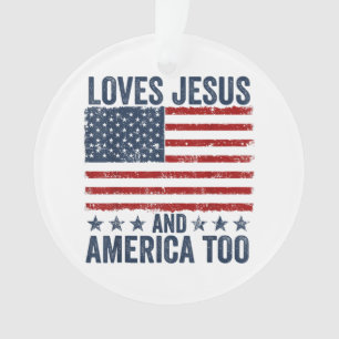 Ornamento Ama Jesus e América a Deus, cristão 4º de J