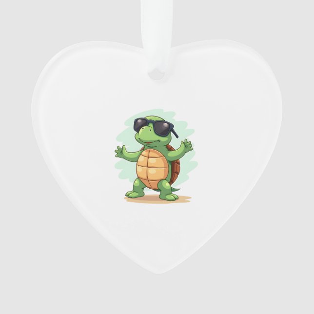 Ornamento Amante de os animais De Tartaruga Do Mar Dabbing S (Frente)