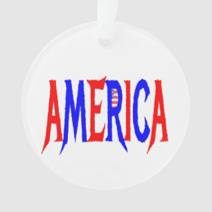 Ornamento AMÉRICA EUA Red White e Blue