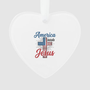 Ornamento América Precisa de Jesus Camisa Patriótica da Cruz