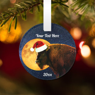 Ornamento American Bison, Full Moon e Santa Hat