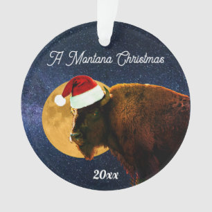 Ornamento American Bison, Full Moon e Santa Hat Ornamen