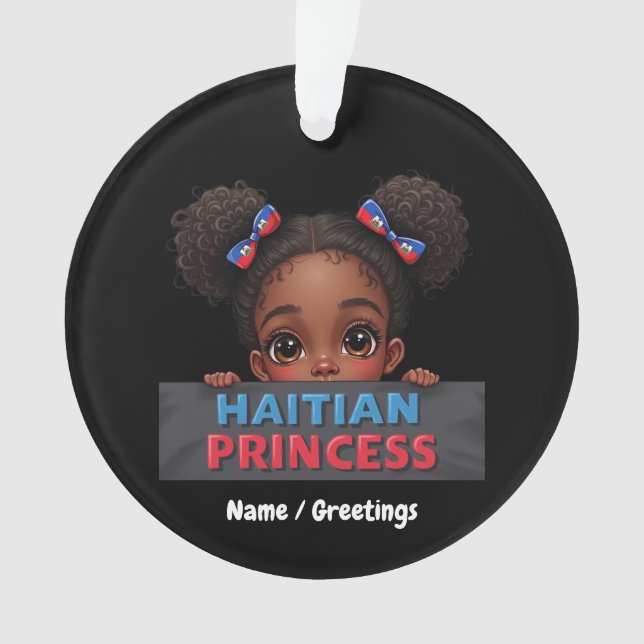 Ornamento American Haitian Flag Day Haitian Princess (Frente)