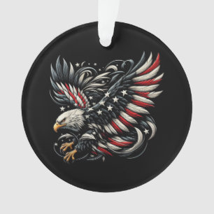 Ornamento Americano Patriota Com Águia E Bandeira Dos EUA