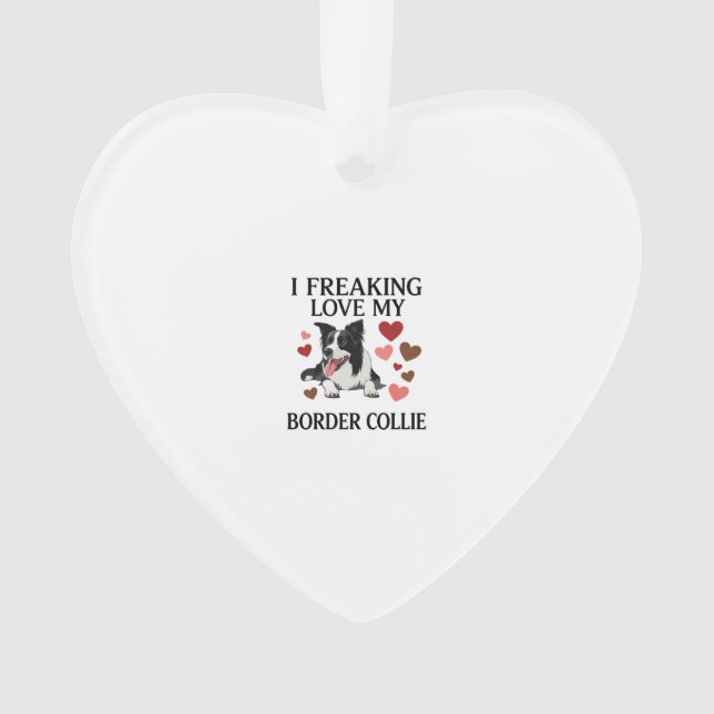 Ornamento Amo Muito Border Collie Corações_1 (Frente)