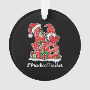 Ornamento Amo professor de pré-escola Gnome Natal pijamas