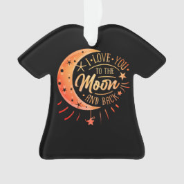 Ornamento Amo-Te À Lua De Trás Do Presente Moderno Negro