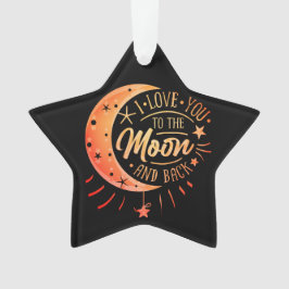 Ornamento Amo-Te À Lua De Trás Do Presente Moderno Negro