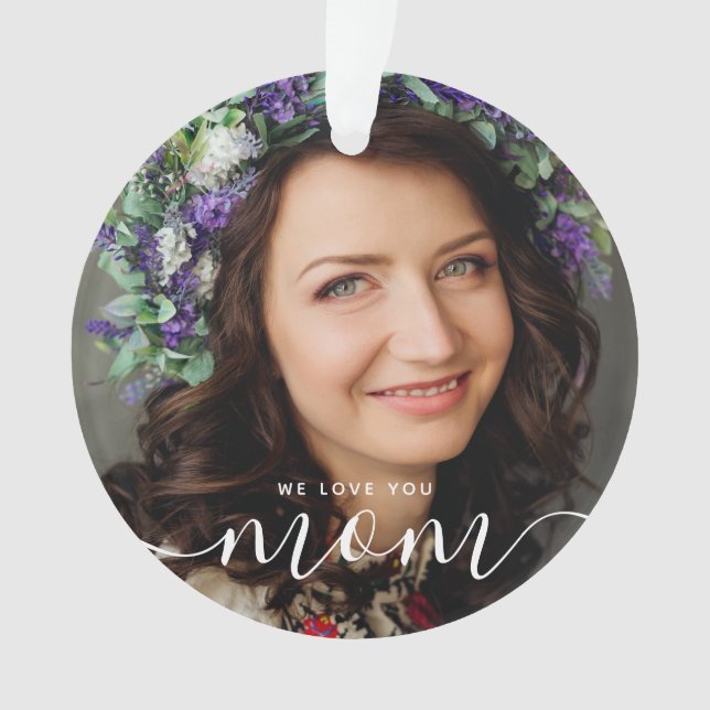 Ornamento Amo-Te Mãe Foto Clássica Moderna (Frente)