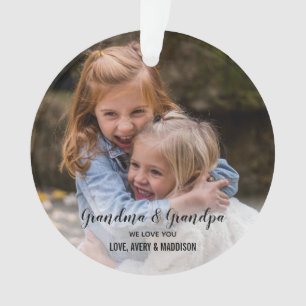 Ornamento Amo-Te Vovó Vovô Foto De Natal Bonita
