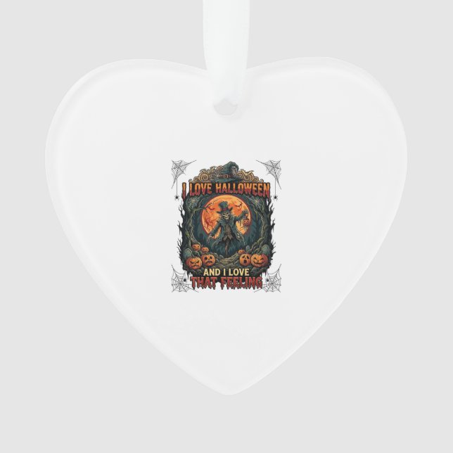 Ornamento Amor Abóbora Da Lua Cheia Espantalho Esqueleto De  (Frente)