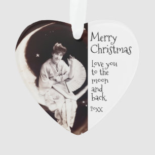 Ornamento Amor do Natal você ao vintage datado da lua