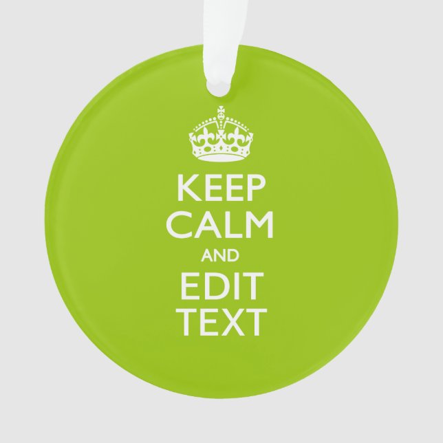 Ornamento Android Green Decor Mantenha Calma E Seu Texto (Frente)